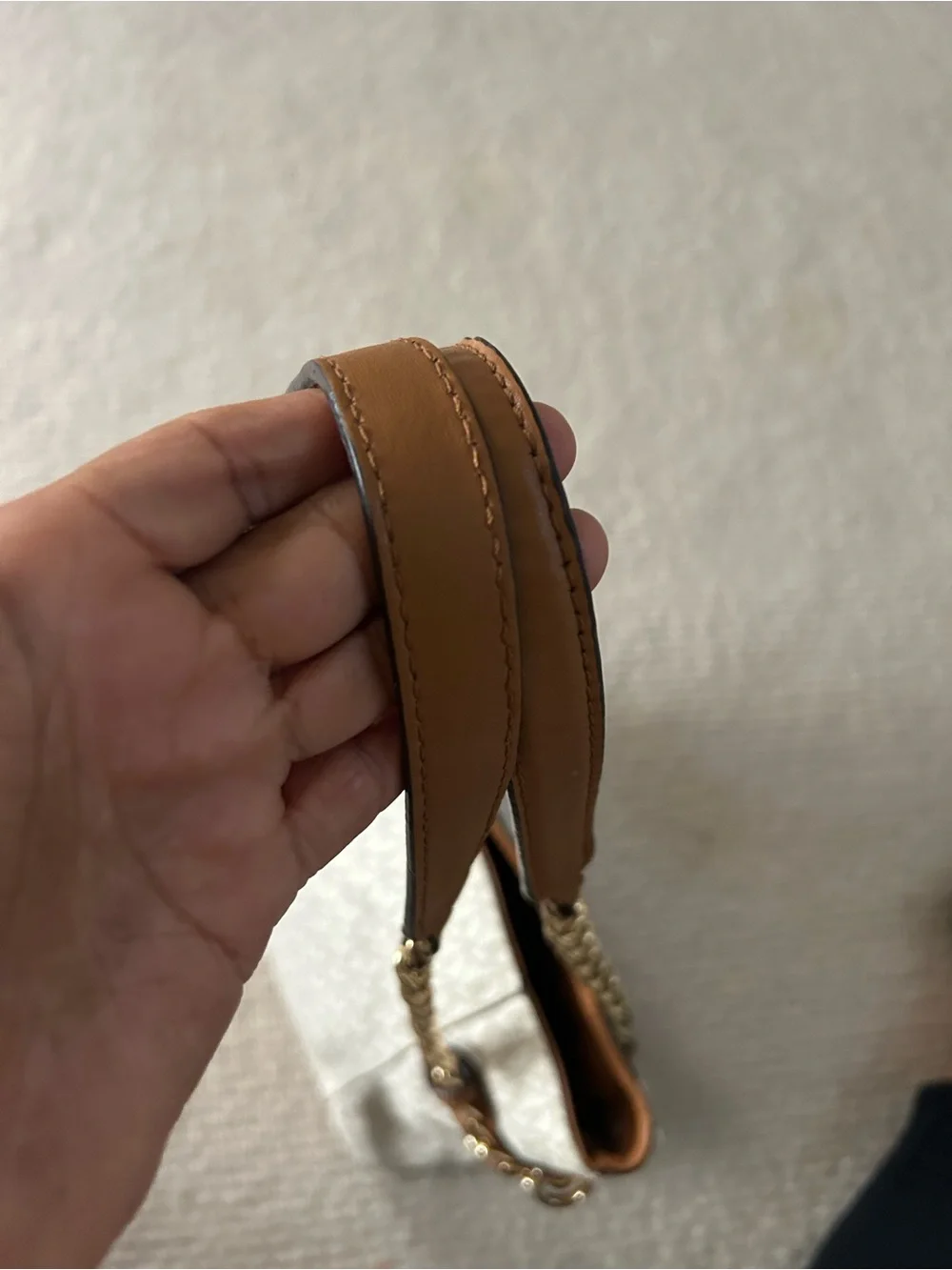 Michael Kors Cream & Brown Chain-Handle Tote with Matching Wallet